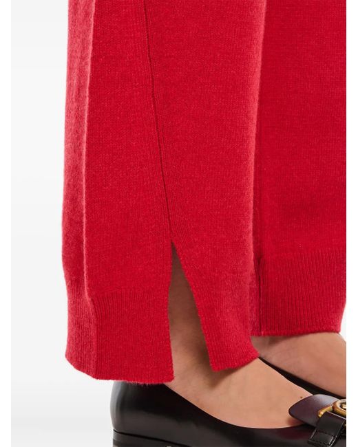Barrie Red Hose mit geripptem Saum