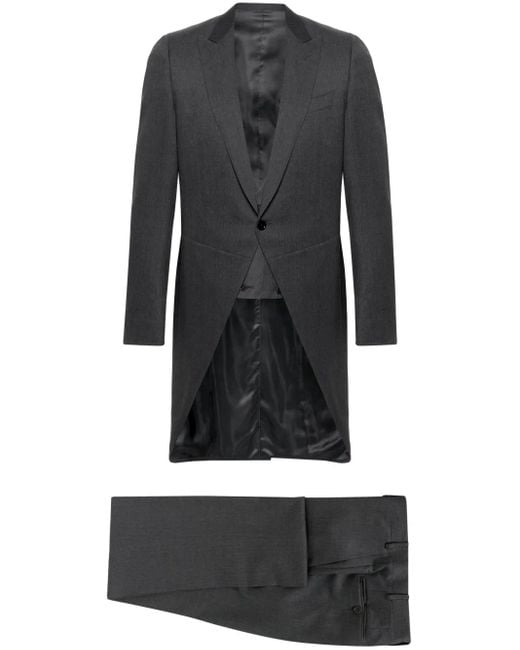 Canali Gray Single-Breasted Wool Suit for men