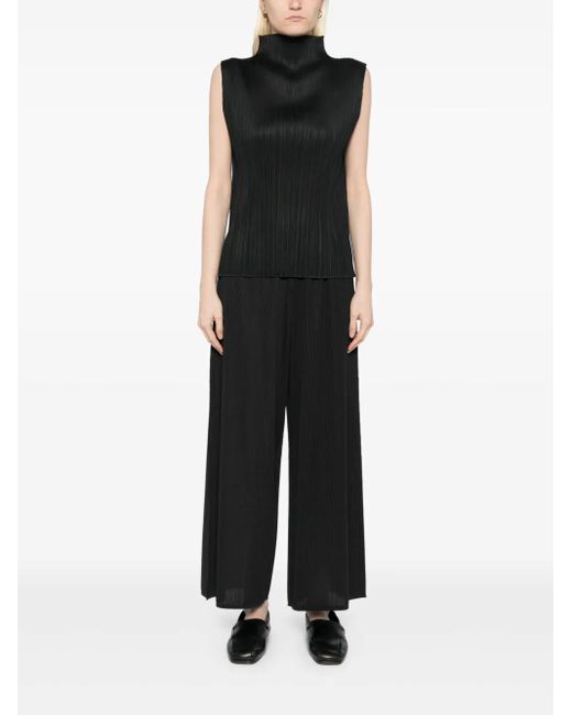 Pleats Please Issey Miyake Black A-Poc Form Pleated Pants