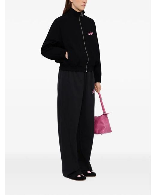 MSGM Black Sweat À Imprimés Graphiques Intégral