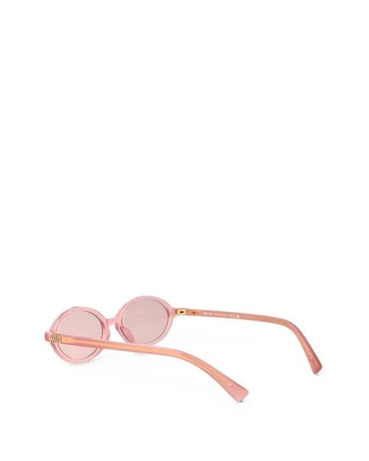 Miu Miu Pink Oval-Frame Sunglasses