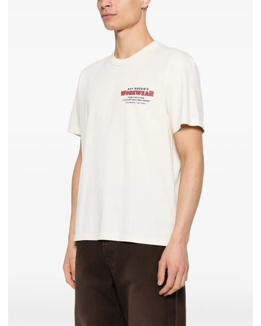 Roy Rogers White Short-Sleeve Print-Detail T-Shirt for men