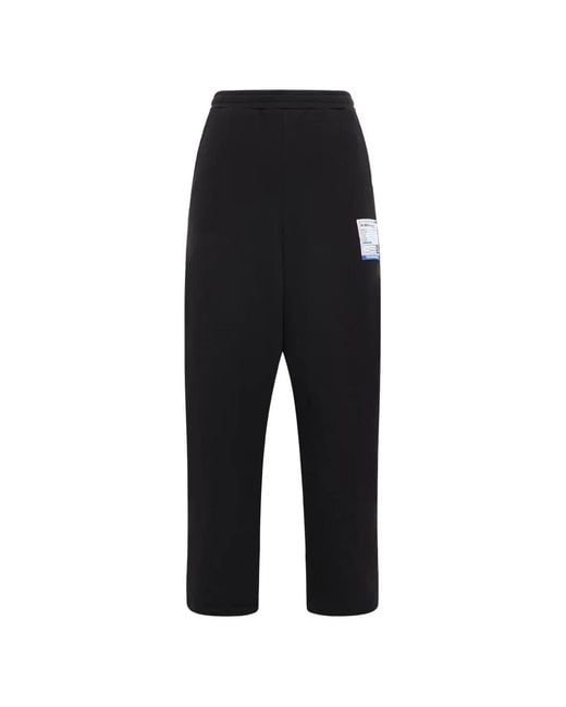 Maison Mihara Yasuhiro Black Logo-Patch Sweat Pants for men