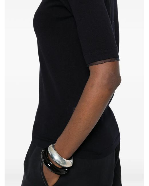 Fabiana Filippi Black T-Shirt À Manches Courtes