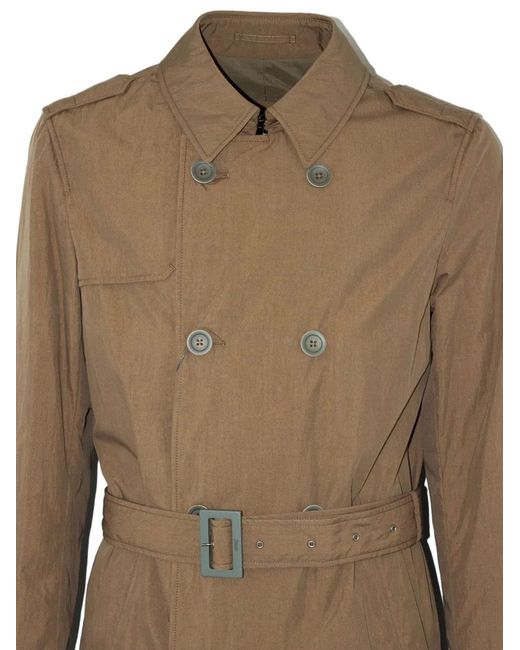Herno Natural Double-Breasted Belted Coat for men