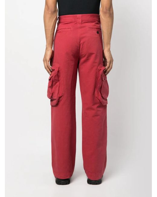 Heron Preston Red Logo-Patch Cargo Trousers for men