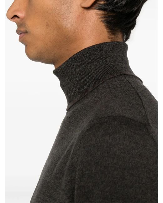 Canali Black Wool Sweater for men