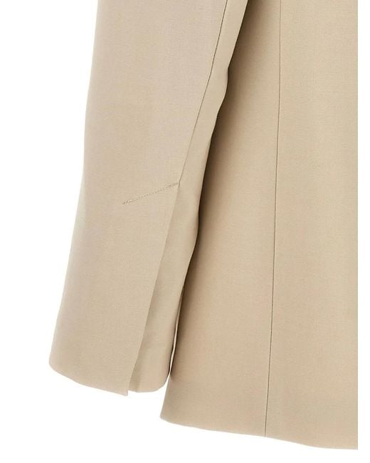 Helmut Lang Natural Single-Breasted Wool Blend Blazer
