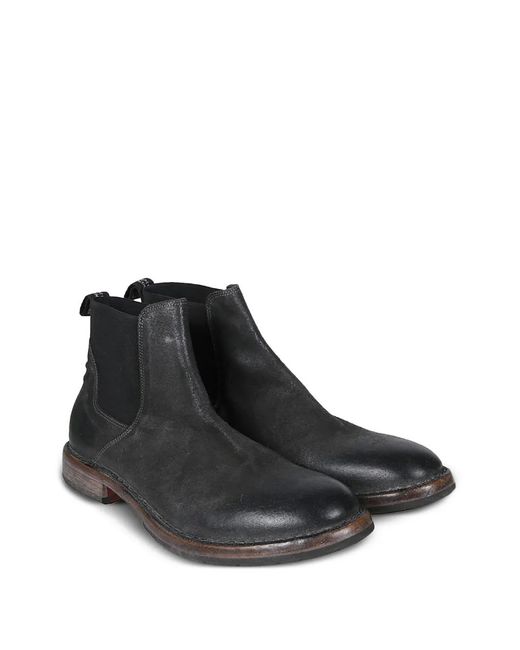 Moma Black Leather Chelsea Boots for men