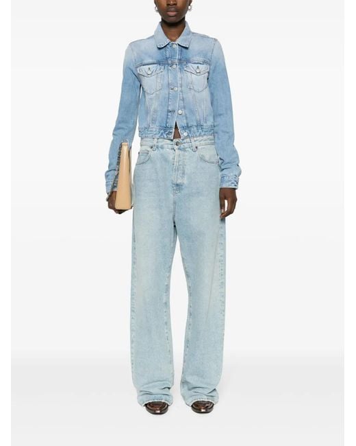 Acne Blue Cropped Denim Jacket