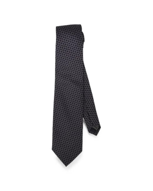 Pal Zileri Blue Geometric-Pattern Silk Tie for men