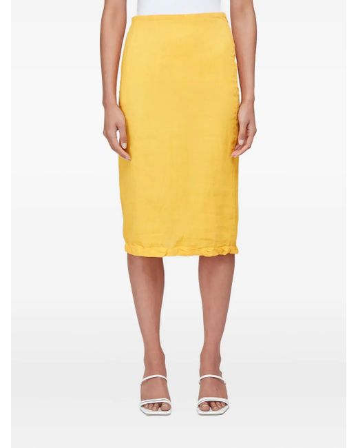 Rejina Pyo Yellow Zip-Up Midi Skirt