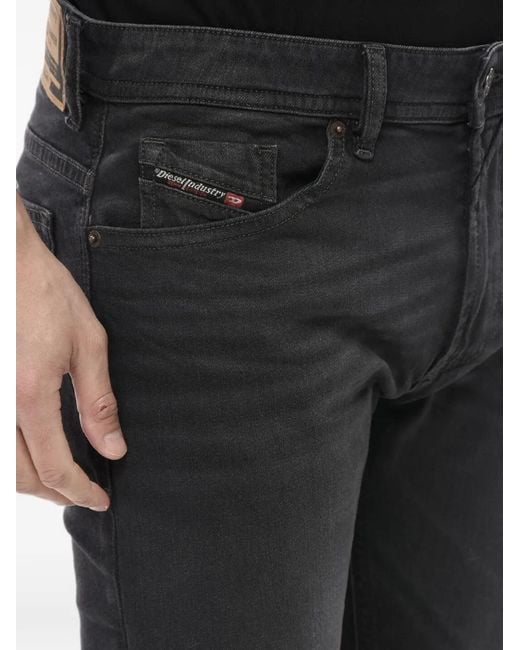 DIESEL Black Thommer-R Slim-Fit Jeans for men