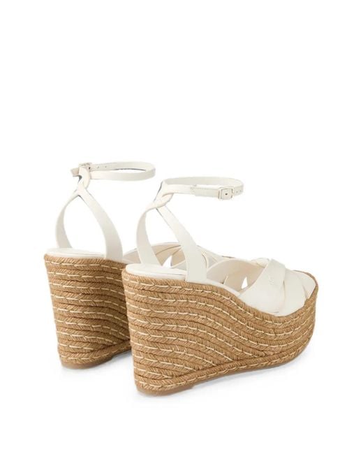 Jimmy Choo Natural Espadrilles Korra À Talon Compensé