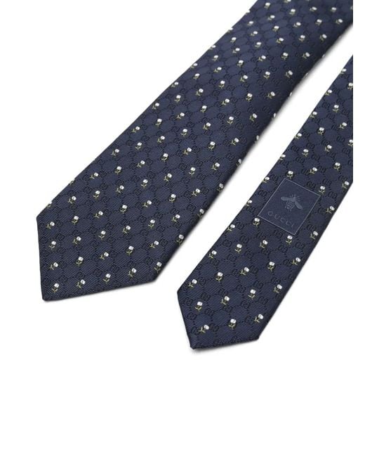 Gucci Blue Monogram Tie for men
