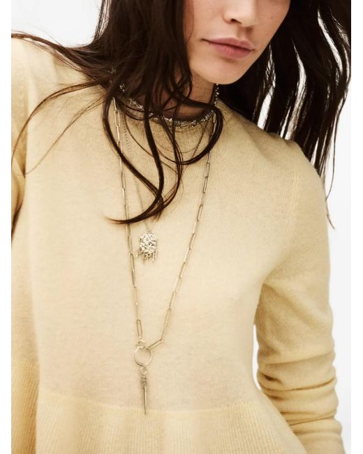 Ba&sh Natural Salama Buttoned-Back Knitted Top