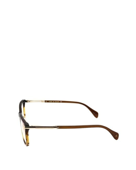 Rag & Bone Brown Rectangle-Frame Glasses for men