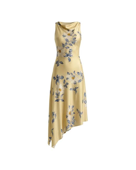 Reformation Metallic Robe Mi-Longue Scotia À Fleurs