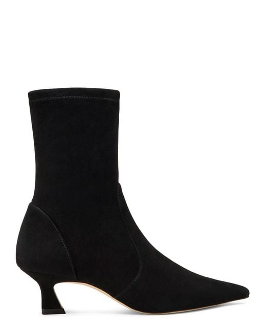 Stuart Weitzman Black Vinnie Pointed-Toe Ankle Boots