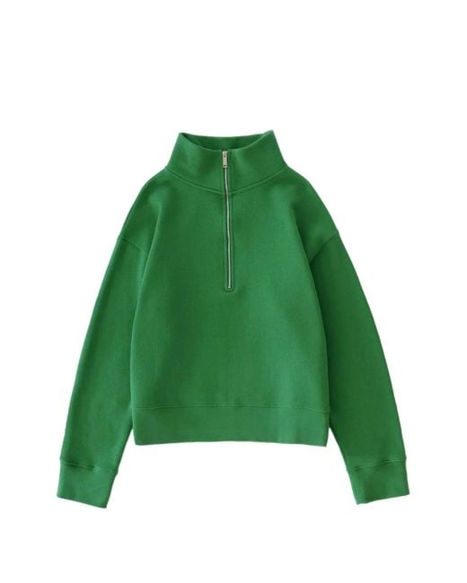 Studio Nicholson Green Thalen Half-Zip Sweater