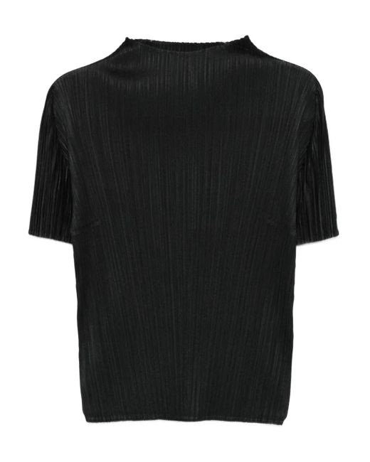 Pleats Please Issey Miyake Black Pleated T-Shirt