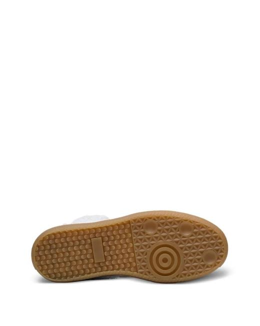 HIDE & JACK White Shaggy Frayed Sneakers