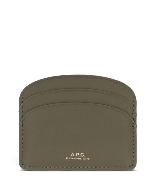 A.P.C. Green Demi Lune Logo-Detail Card Holder