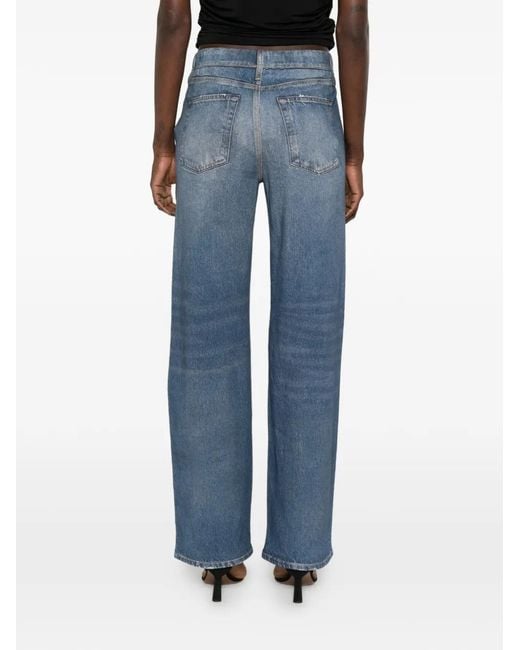 Rag & Bone Blue Denim-Print Track Pants