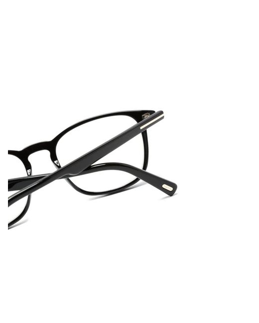 Tom Ford Black Light-Filtering Round-Frame Glasses