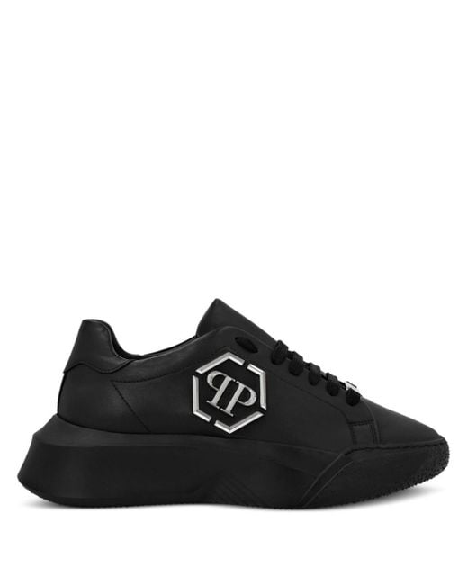 Philipp Plein Black Godzilla Runner Logo-Plaque Sneakers