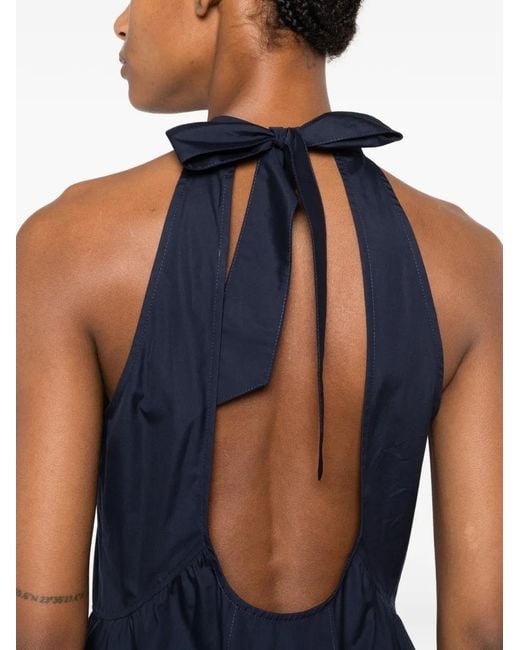 Pennyblack Blue Halterneck Back-Tie Midi Dress