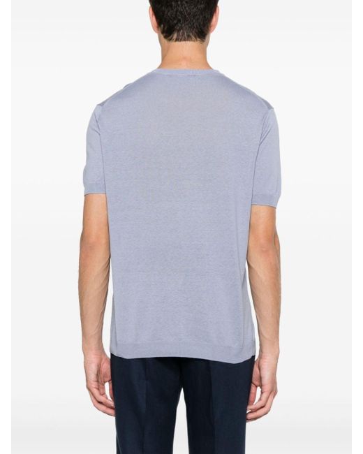 T-shirt a maniche corte di Low Brand in Blue da Uomo