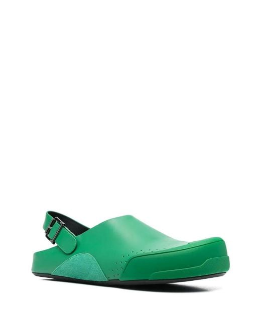 Marni Green Slingback Round-Toe Sandals for men