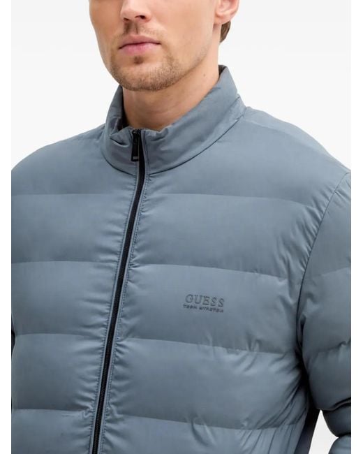 Guess Blue Quilted Puffer Jacket for men