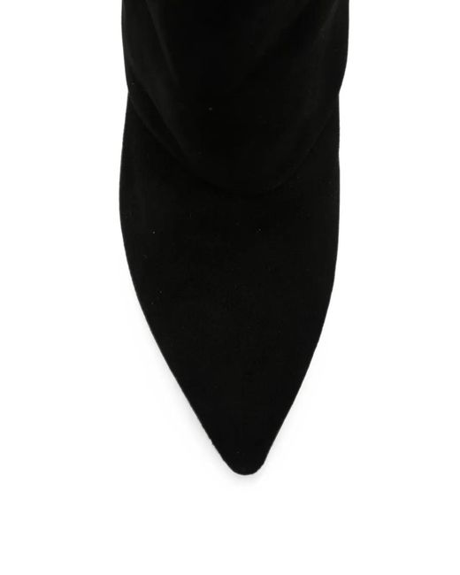 GISEL B Black Fold-Over Pointed-Toe Boots