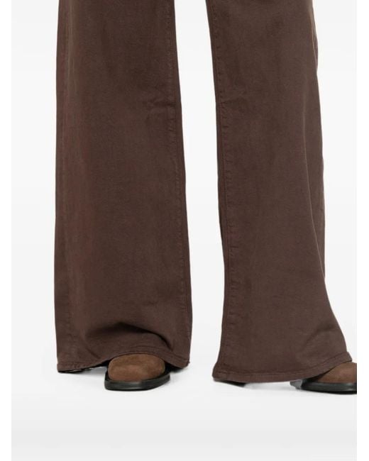 Mother Brown The Undercover Sneak Wide-Leg Jeans