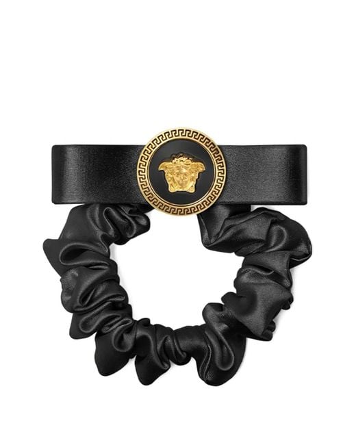 Versace Black Gianni Ribbon Scrunchie