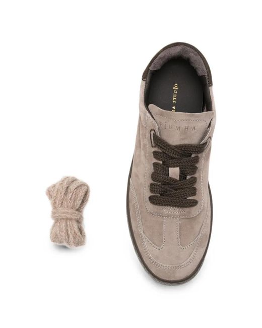 PIUMESTUDIO Brown Suede Panelled Sneakers