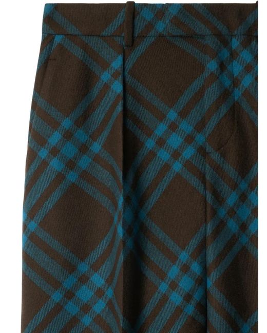 Burberry Green Wool Tailored Trousers