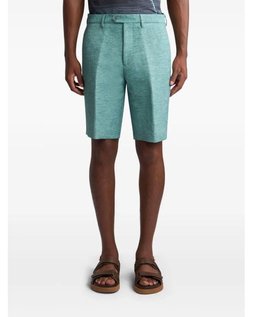Etro Blue Linen Shorts for men