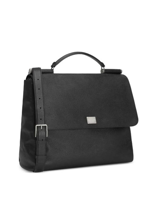 Dolce & Gabbana Black Sicily Leather Shoulder Bag for men