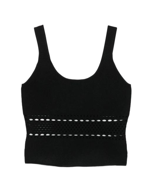 Jonathan Simkhai Black Open-Stitch Tank Top