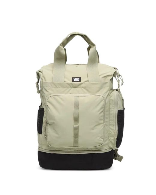 Vans Gray Wilder Logo-Patch Panelled Backpack