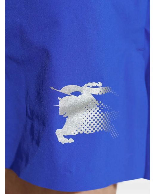 Burberry Blue Equestrian Knight Design Swim Shorts for men