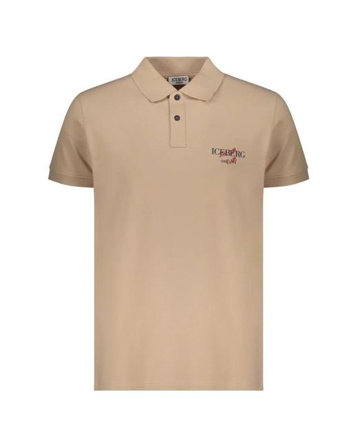 Iceberg Natural Logo-Print Piqué Polo Shirt for men