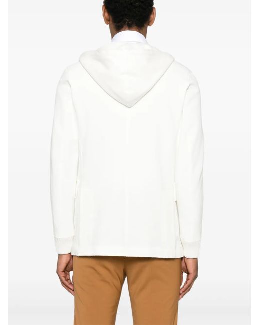 Eleventy White Hooded Blazer for men