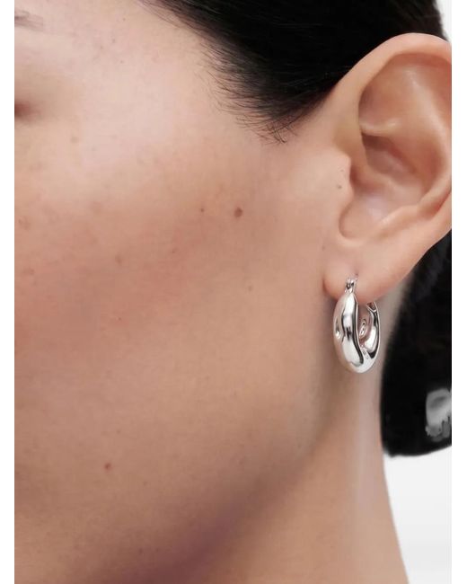 Yoj Brown Mini Falin Chubby Hoop Earrings