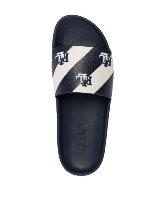 Ralph Lauren White Audrina Logo-print Slides