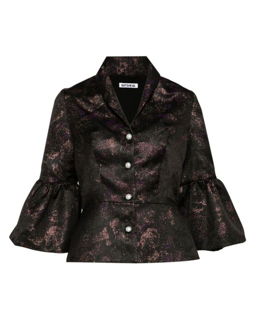 BATSHEVA Black Jerri Lurex-embellished Jacket