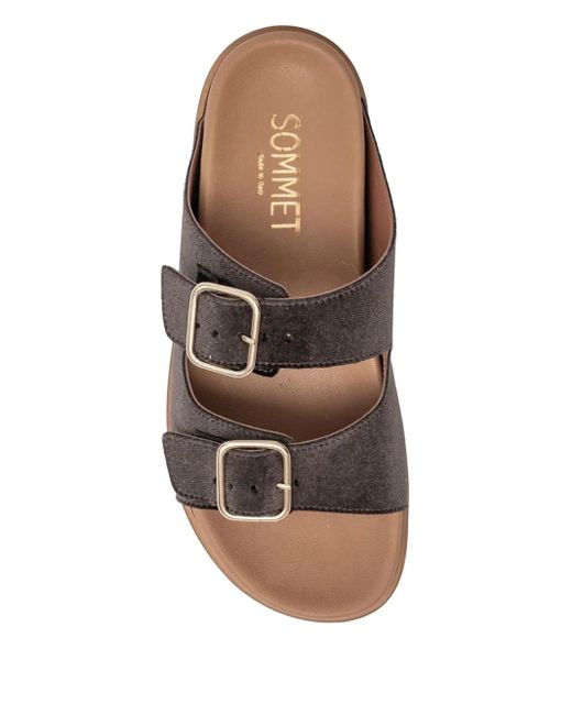 SOMMET Brown Follonicas Tortoras Sandalen mit Doppelschnalle